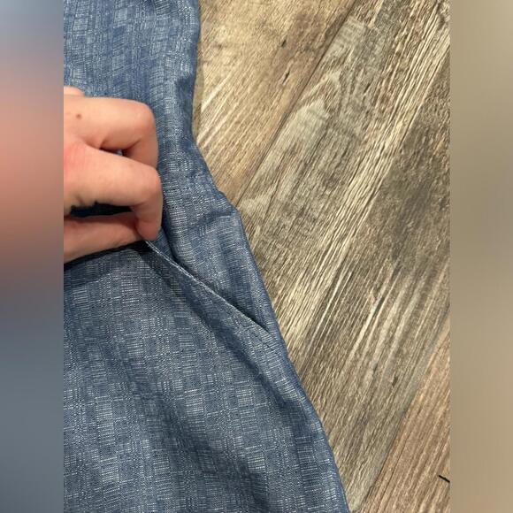 Derek Lam Blue Chambray Linen Button Up Short Above Knee Mini Dress- Size 2 - Picture 7 of 9